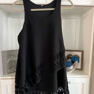 Women’s black cutout layered dress